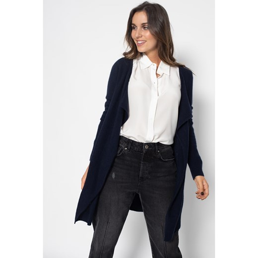 Perfect Cashmere Kaszmirowy kardigan &quot;Abigail&quot; w kolorze granatowym ze sklepu Limango Polska w kategorii Swetry damskie - zdjęcie 187718824