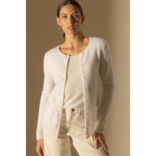Perfect Cashmere Kaszmirowy kardigan &quot;Amy&quot; w kolorze beżowym ze sklepu Limango Polska w kategorii Swetry damskie - zdjęcie 187718884