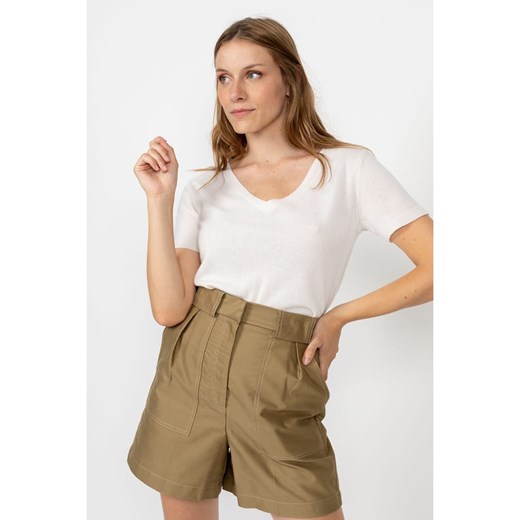 Perfect Cashmere Kaszmirowa koszulka &quot;Efimia&quot; w kolorze białym ze sklepu Limango Polska w kategorii Bluzki damskie - zdjęcie 187718993