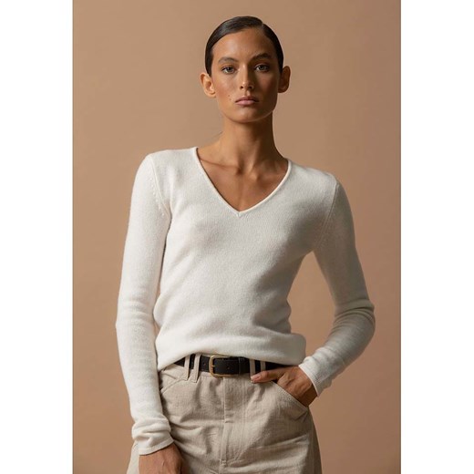 Perfect Cashmere Kaszmirowy sweter &quot;Gaby&quot; w kolorze białym ze sklepu Limango Polska w kategorii Swetry damskie - zdjęcie 187719064