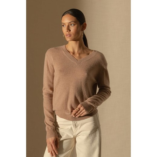 Perfect Cashmere Kaszmirowy sweter &quot;Kalie&quot; w kolorze beżowym ze sklepu Limango Polska w kategorii Swetry damskie - zdjęcie 187719134