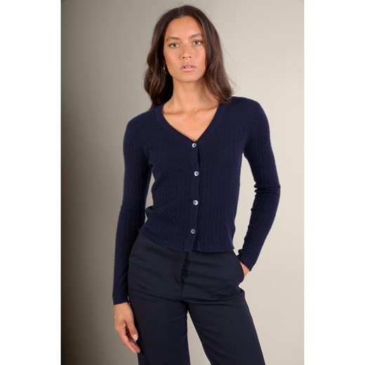 Perfect Cashmere Kaszmirowy kardigan &quot;Livia&quot; w kolorze granatowym ze sklepu Limango Polska w kategorii Swetry damskie - zdjęcie 187719210