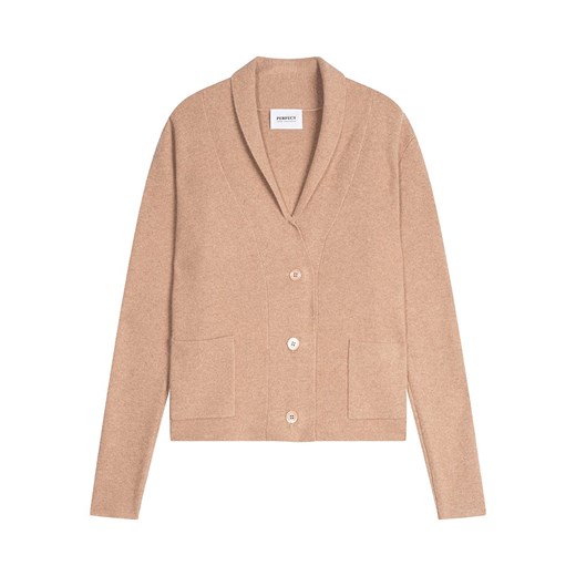 Perfect Cashmere Kaszmirowy kardigan &quot;Mila&quot; w kolorze karmelowym ze sklepu Limango Polska w kategorii Swetry damskie - zdjęcie 187719312
