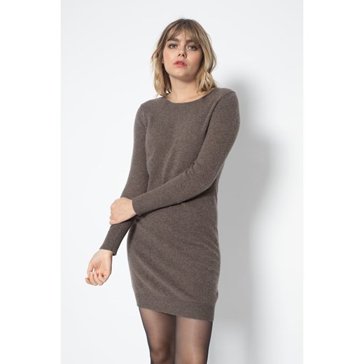 Perfect Cashmere Kaszmirowa sukienka &quot;Molli&quot; w kolorze szarobrązowym ze sklepu Limango Polska w kategorii Sukienki - zdjęcie 187719333
