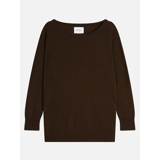 Perfect Cashmere Kaszmirowy sweter &quot;Molly&quot; w kolorze ciemnobrązowym ze sklepu Limango Polska w kategorii Swetry damskie - zdjęcie 187719343