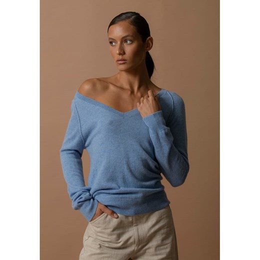 Perfect Cashmere Kaszmirowy sweter w kolorze błękitnym ze sklepu Limango Polska w kategorii Swetry damskie - zdjęcie 187719450