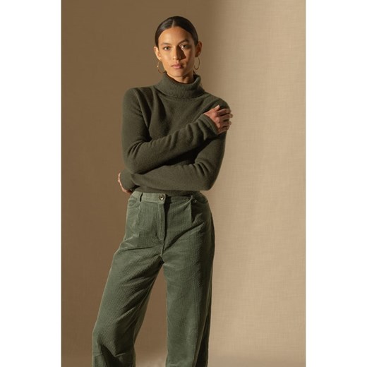 Perfect Cashmere Kaszmirowy golf w kolorze khaki ze sklepu Limango Polska w kategorii Swetry damskie - zdjęcie 187719661