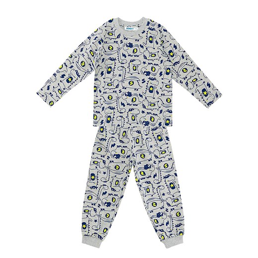 Denokids Piżama &quot;Super Dino&quot; w kolorze szaro-granatowym ze sklepu Limango Polska w kategorii Piżamy dziecięce - zdjęcie 187721473