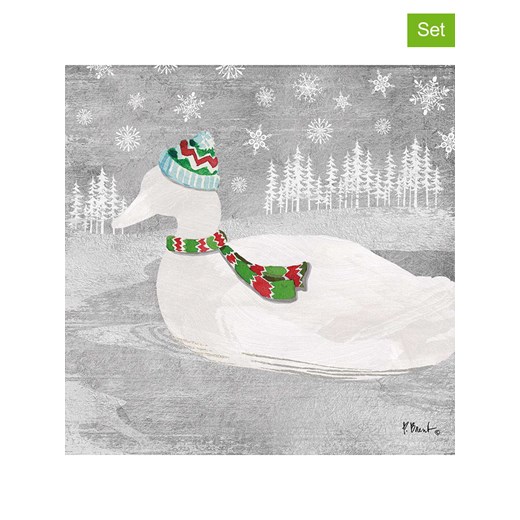 ppd Serwetki (40 szt.) &quot;Woodland Duck&quot; w kolorze szaro-białym ze sklepu Limango Polska w kategorii Akcesoria kuchenne - zdjęcie 187723912