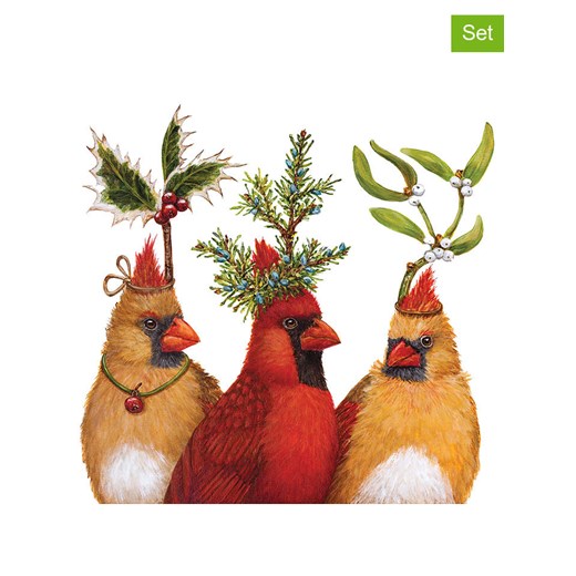 ppd Serwetki (40 szt.) &quot;Holiday Party&quot; w kolorze jasnobrązowo-czerwonym ze sklepu Limango Polska w kategorii Akcesoria kuchenne - zdjęcie 187723914