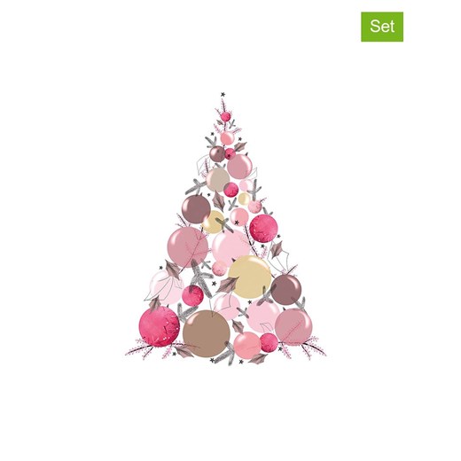 ppd Serwetki (40 szt.) &quot;Very Merry&quot; w kolorze jasnoróżowo-jasnobrązowym ze sklepu Limango Polska w kategorii Akcesoria kuchenne - zdjęcie 187723920