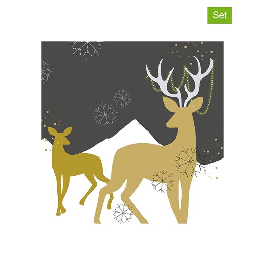 ppd Serwetki (40 szt.) &quot;Golden Deer&quot; w kolorze złoto-szarym ze sklepu Limango Polska w kategorii Akcesoria kuchenne - zdjęcie 187723921