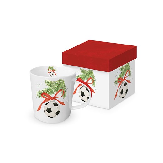 ppd Kubek jumbo &quot;Football Ornament&quot; w kolorze białym - 350 ml ze sklepu Limango Polska w kategorii Naczynia - zdjęcie 187723922