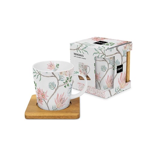 ppd Kubek jumbo &quot;Fiore&quot; w kolorze białym ze wzorem - 400 ml ze sklepu Limango Polska w kategorii Naczynia - zdjęcie 187723952