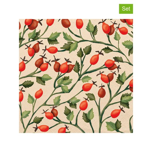 ppd Serwetki (40 szt.) &quot;Rosehips&quot; w kolorze czerwono-beżowym ze sklepu Limango Polska w kategorii Akcesoria kuchenne - zdjęcie 187724011