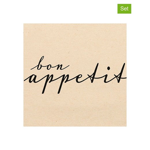 ppd Serwetki (40 szt.) &quot;Bon Appetit&quot; w kolorze beżowo-czarnym ze sklepu Limango Polska w kategorii Akcesoria kuchenne - zdjęcie 187724012