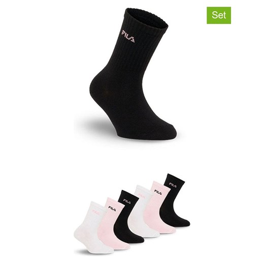 Fila Skarpety (6 par) w kolorze jasnoróżowo-czarno-białym Fila 27-30 Limango Polska promocyjna cena