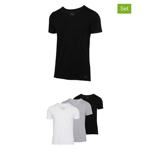 Fila Koszulki (3 szt.) w kolorze czarnym, szarym i białym ze sklepu Limango Polska w kategorii T-shirty męskie - zdjęcie 187726360