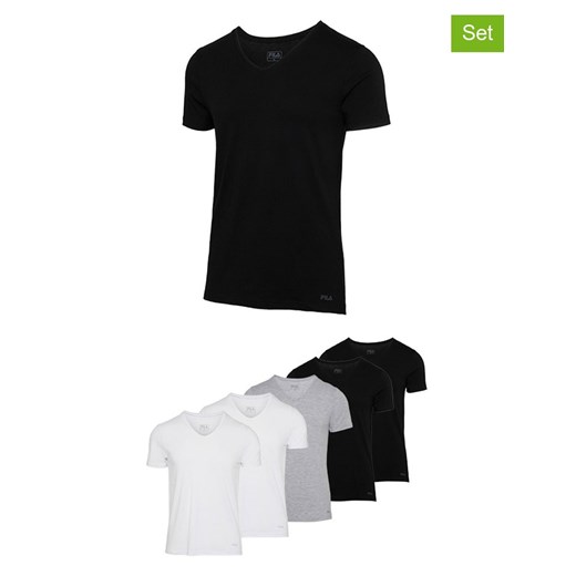 Fila Koszulki (5 szt.) w kolorze czarnym, białym i szarym ze sklepu Limango Polska w kategorii T-shirty męskie - zdjęcie 187726392