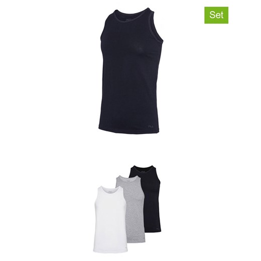 Fila Podkoszulki (3 szt.) w kolorze czarnym, białym i szarym ze sklepu Limango Polska w kategorii Podkoszulki męskie - zdjęcie 187726764