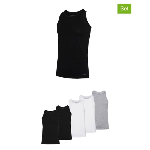 Fila Podkoszulki (5 szt.) w kolorze czarnym, białym i szarym ze sklepu Limango Polska w kategorii Podkoszulki męskie - zdjęcie 187726791