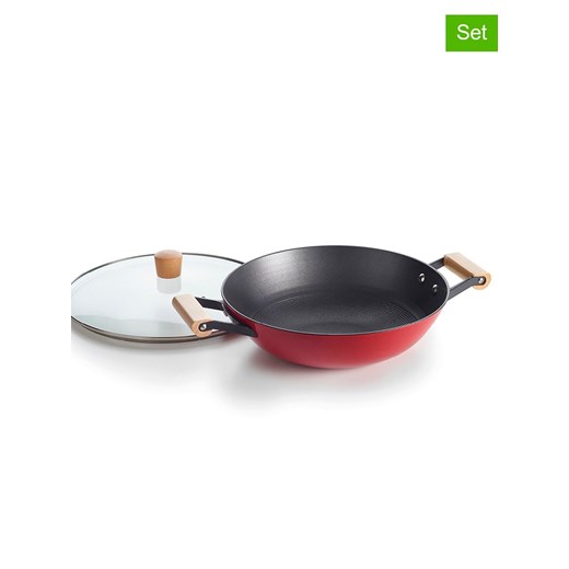 Brandt 2-częściowy zestaw w kolorze czarno-czerwonym - Ø 30 cm ze sklepu Limango Polska w kategorii Garnki - zdjęcie 187726861