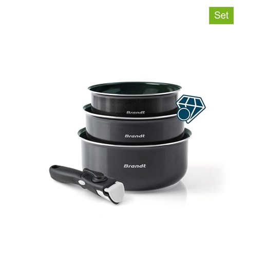 Brandt 4-częściowy zestaw w kolorze czarnym ze sklepu Limango Polska w kategorii Garnki - zdjęcie 187726972