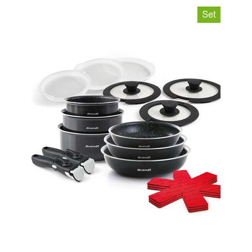 Brandt 17-częściowy zestaw w kolorze czarnym ze sklepu Limango Polska w kategorii Garnki - zdjęcie 187727033