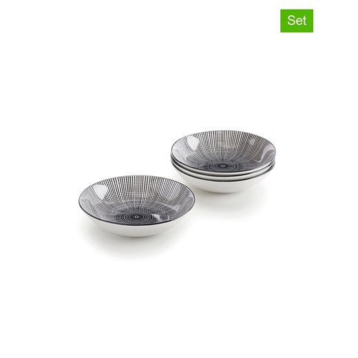 Brandt Talerze głębokie (4 szt.) w kolorze biało-czarnym - Ø 20 cm ze sklepu Limango Polska w kategorii Naczynia - zdjęcie 187727572