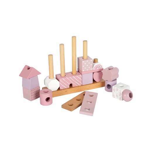 small foot Domek w kolorze jasnoróżowym do układania - 12 m+ Small Foot onesize Limango Polska okazja