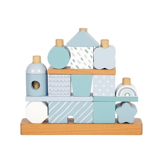 small foot Domek w kolorze błękitnym do układania - 12 m+ Small Foot onesize promocyjna cena Limango Polska