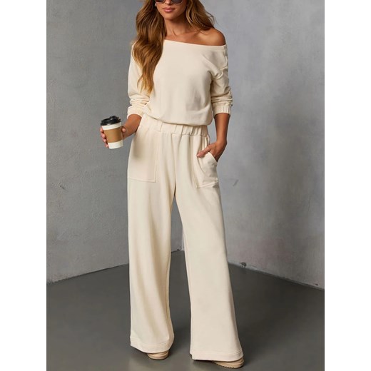 LA Angels 2-częściowy zestaw w kolorze kremowym ze sklepu Limango Polska w kategorii Spodnie damskie - zdjęcie 187732760