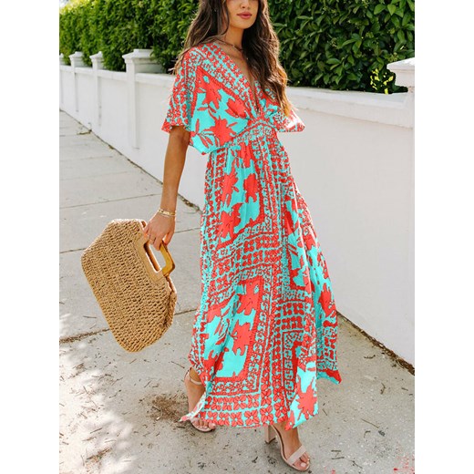 LA Angels Sukienka w kolorze turkusowo-czerwonym ze sklepu Limango Polska w kategorii Sukienki - zdjęcie 187734781