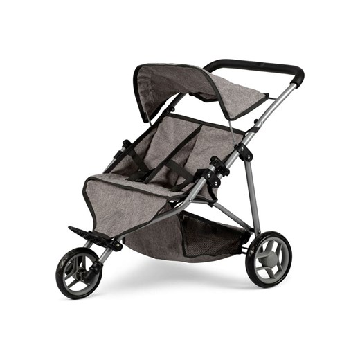 MAMAMEMO Wózek podwójny w kolorze szarym dla lalek - 3+ ze sklepu Limango Polska w kategorii Zabawki - zdjęcie 187739593