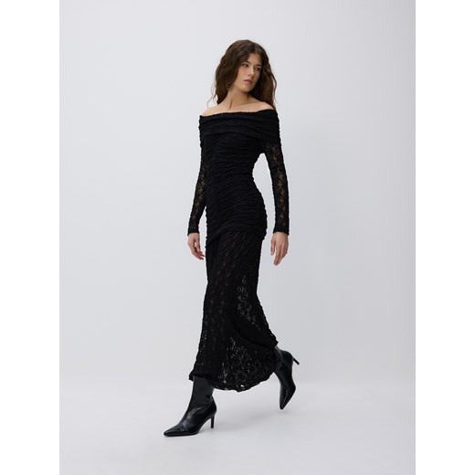 Reserved - Strukturalna sukienka maxi - czarny ze sklepu Reserved w kategorii Sukienki - zdjęcie 187742950