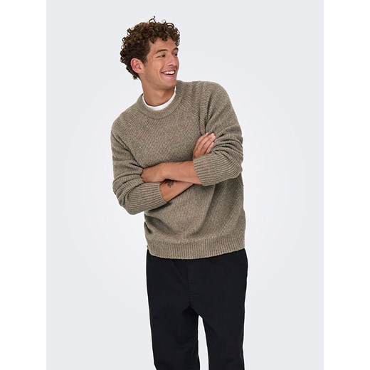 ONLY &amp; SONS Sweter &quot;Dale&quot; w kolorze jasnobrązowym ze sklepu Limango Polska w kategorii Swetry męskie - zdjęcie 187743551
