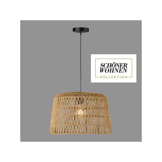 FH Lighting Lampa wisząca &quot;Macra&quot; w kolorze czarno-beżowym - wys. 140 x Ø 46 cm ze sklepu Limango Polska w kategorii Oświetlenie - zdjęcie 187743673