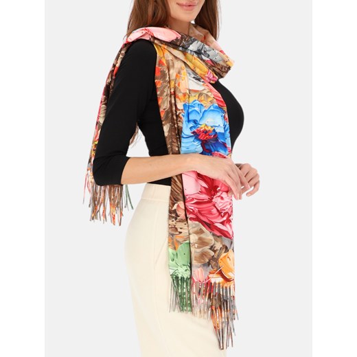 Artystyczny szal kwiatowy z kaszmirem i wełną Potis & Verso ze sklepu Eye For Fashion w kategorii Szaliki i chusty damskie - zdjęcie 187745443