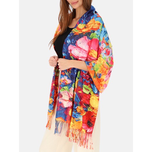 Artystyczny szal kwiatowy z kaszmirem i wełną Potis & Verso ze sklepu Eye For Fashion w kategorii Szaliki i chusty damskie - zdjęcie 187745451