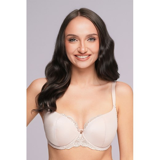 Ava 2256 Asielle biustonosz usztywniany, koronkowe wykończenia beige ze sklepu kontri.pl w kategorii Biustonosze - zdjęcie 187745623