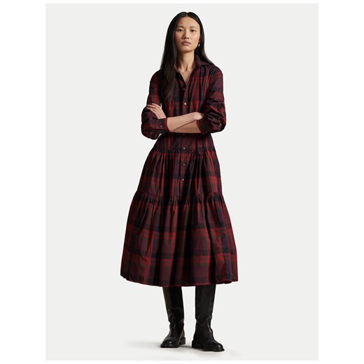 Polo Ralph Lauren Sukienka koszulowa 211A13260001 Bordowy Regular Fit ze sklepu MODIVO w kategorii Sukienki - zdjęcie 187747883