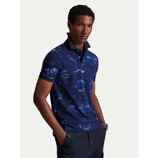 Polo Ralph Lauren Polo 710P04012001 Granatowy Custom Slim Fit ze sklepu MODIVO w kategorii T-shirty męskie - zdjęcie 187747891