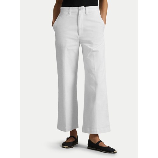 Polo Ralph Lauren Spodnie materiałowe 211873988002 Écru Wide Leg ze sklepu MODIVO w kategorii Spodnie damskie - zdjęcie 187747914