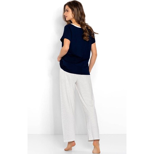 Piżama damska wiskoza Cindy, Kolor granatowo-ecru, Rozmiar S, Momenti per me ze sklepu Primodo w kategorii Piżamy damskie - zdjęcie 187748292