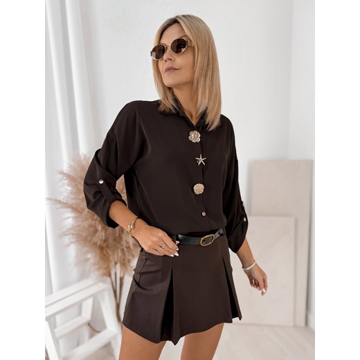 koszula wilkins ciemnobrązowa one size ze sklepu UBRA w kategorii Koszule damskie - zdjęcie 187749123