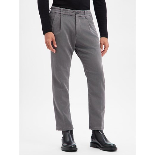 Drykorn Męskie spodnie plisowane - Chasy Mężczyźni szary jednolity ze sklepu vangraaf w kategorii Spodnie męskie - zdjęcie 187750100