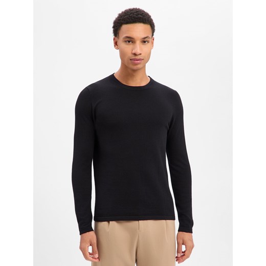 Drykorn Męski sweter z dzianiny z wełną - Irmino Mężczyźni Bawełna czarny jednolity ze sklepu vangraaf w kategorii Swetry męskie - zdjęcie 187750101