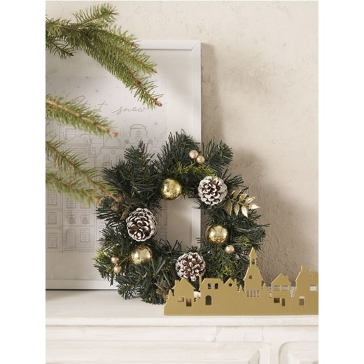 Sinsay - Wieniec dekoracyjny w motywie świątecznym - złoty Sinsay One Size Sinsay