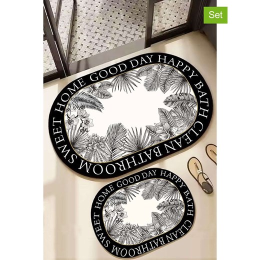 Mijolnir Dywaniki łazienkowe (2 szt.) w kolorze czarno-białym ze sklepu Limango Polska w kategorii Akcesoria łazienkowe - zdjęcie 187752084