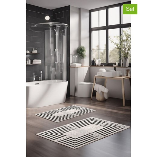 Mijolnir Dywaniki łazienkowe (2 szt.) w kolorze kremowo-czarnym ze sklepu Limango Polska w kategorii Akcesoria łazienkowe - zdjęcie 187752102